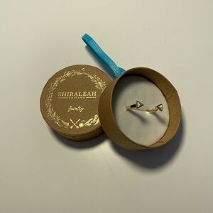 Shiraleah Ophelie White Triangle Gold Open Ring Size 7 (Adjustable)
